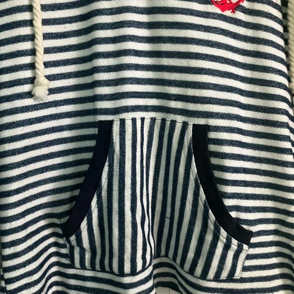 ⚡️Nautical Navy and White Striped Hoodie w/ Anchor - Picture 4 of 6
